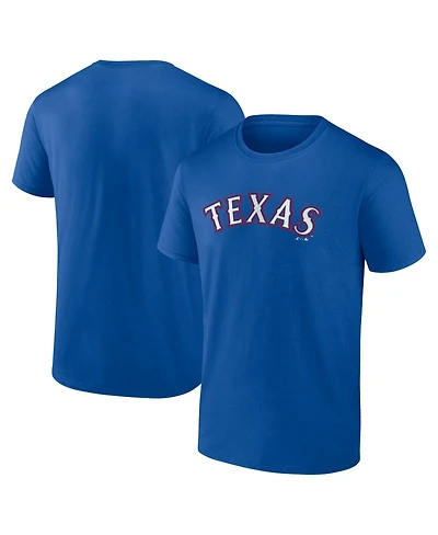 Logo Athletic Men's Royal Texas Rangers Wordmark T-Shirt