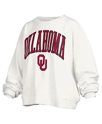 Pressbox Women's White Oklahoma Sooners Janise Fleece Sweatshirt