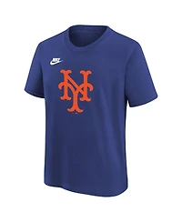 Nike Big Boys and Girls Royal New York Mets Team Logo T-Shirt