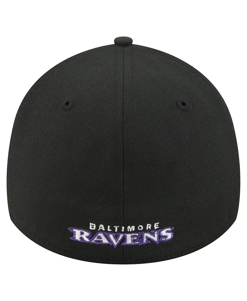 New Era Men's Black Baltimore Ravens Core Team 39THIRTY Flex Hat