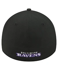 New Era Men's Black Baltimore Ravens Core Team 39THIRTY Flex Hat