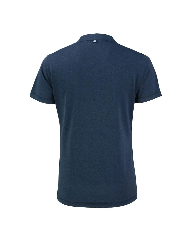 Cutter & Buck Women's Heather Navy Philadelphia Phillies Forge Stretch Blade DryTec V-Neck Polo Shirt