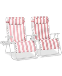 Best Choice Products Set of 2 Extra Wide Zero Gravity Lounge Chair Recliners w/ Cup Holder