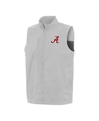Antigua Men's Heather Gray Alabama Crimson Tide Brisk Full-Zip Vest