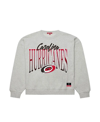 Mitchell & Ness Women's Heather Gray Carolina Hurricanes Hockey Night Sweatshirt