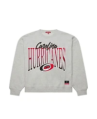 Mitchell & Ness Women's Heather Gray Carolina Hurricanes Hockey Night Sweatshirt