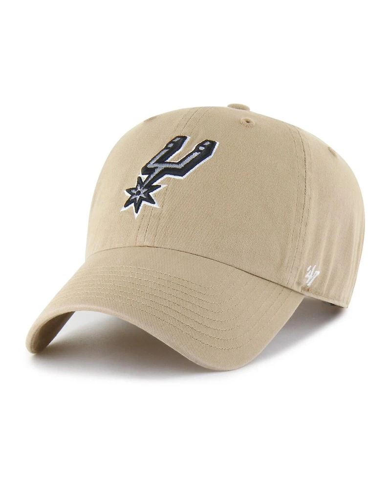 '47 Brand Men's Khaki San Antonio Spurs Logo Clean Up Adjustable Hat