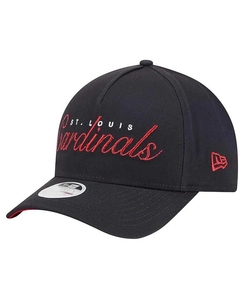 New Era Women's Navy St. Louis Cardinals Metallic A-Frame 9FORTY Adjustable Hat