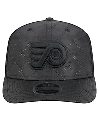 New Era Men's Black Philadelphia Flyers Quilted Nylon 9SEVENTY Adjustable Trucker Hat