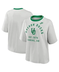 Nike Women's Gray Oregon Ducks Legacy Arch Script Boxy T-Shirt