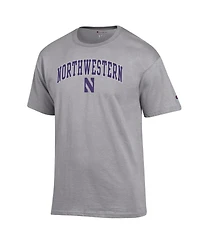 Champion Men's Heather Gray Northwestern Wildcats Arch Over Logo T-Shirt