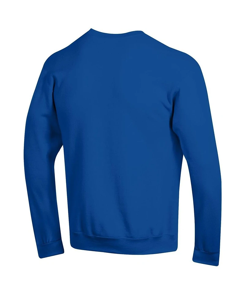 Champion Men's Royal Kansas Jayhawks Arch Over Logo Pullover Sweatshirt