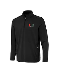 Antigua Men's Black Miami Hurricanes Perilous Quarter-Zip Sweatshirt