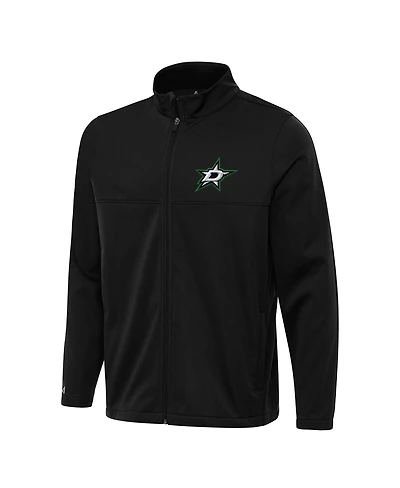 Antigua Men's Black Dallas Stars Links 2 Full-Zip Golf Jacket