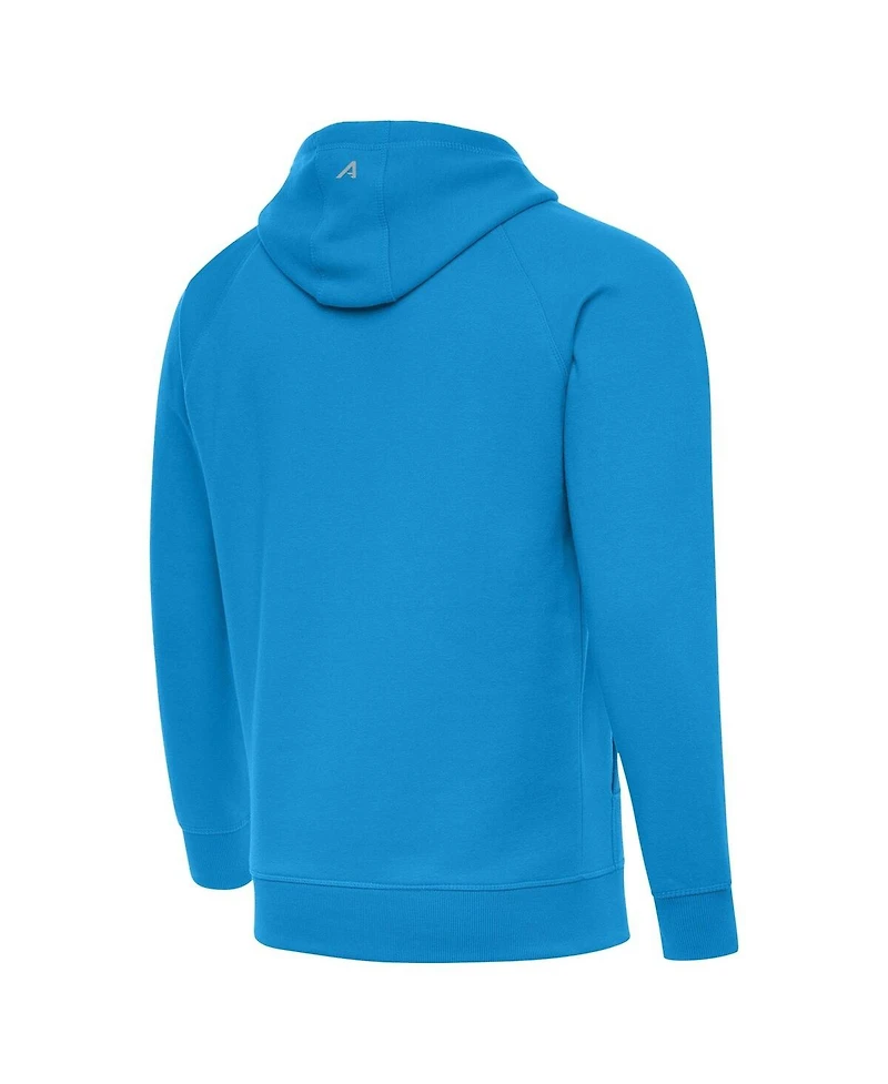Antigua Men's Blue Carolina Panthers Brushed Carbon Victory Pullover Hoodie