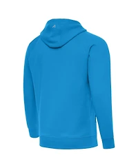 Antigua Men's Blue Carolina Panthers Brushed Carbon Victory Pullover Hoodie