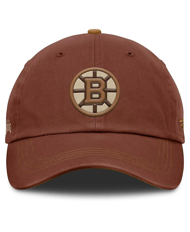 Fanatics Men's Brown Boston Bruins Fall Leaves Timber Adjustable Hat
