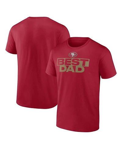 Logo Athletic Men's Scarlet San Francisco 49ers Best Dad Father's Day T-Shirt