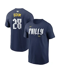 Nike Men's Alec Bohm Navy Philadelphia Phillies City Connect Name and Number T-Shirt