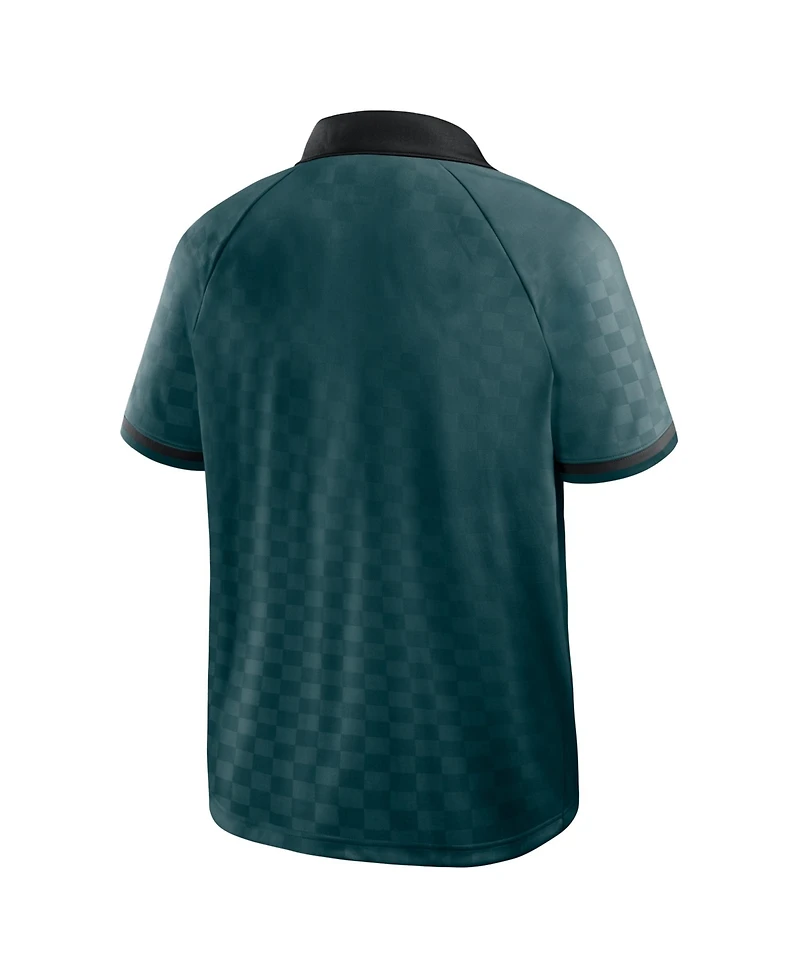 Fanatics Men's Midnight Green/Black Philadelphia Eagles Homerun Raglan V-Neck Polo Shirt
