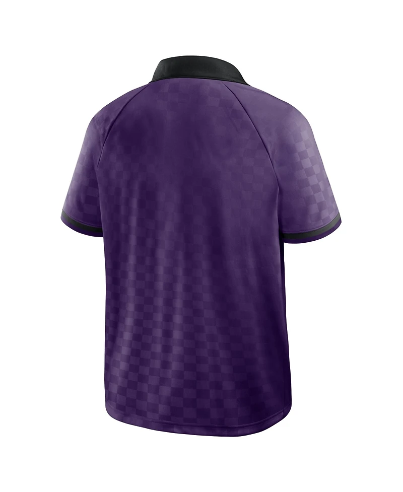 Fanatics Men's Purple/Black Baltimore Ravens Homerun Raglan V-Neck Polo Shirt