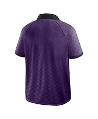 Fanatics Men's Purple/Black Baltimore Ravens Homerun Raglan V-Neck Polo Shirt