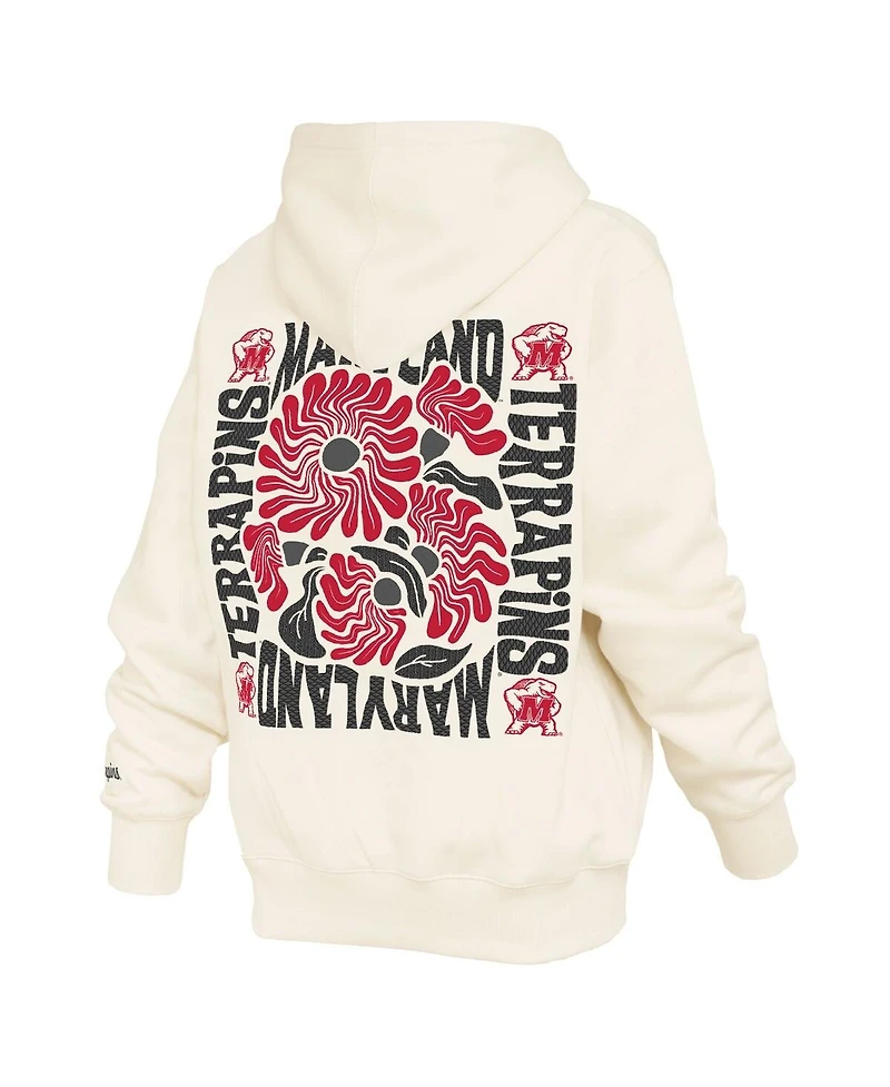 Pressbox Women's Cream Maryland Terrapins Elena Janise Hoodie