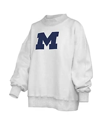 Pressbox Women's Heather Gray Michigan Wolverines Reversible Sweatshirt