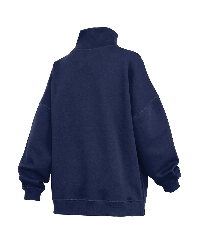 Pressbox Women's Navy Notre Dame Fighting Irish Oversized Mock Neck Sweatshirt