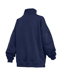 Pressbox Women's Navy Notre Dame Fighting Irish Oversized Mock Neck Sweatshirt
