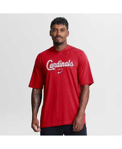 Nike Men's Red St. Louis Cardinals Arched Wordmark Tri-Blend Hooded T-Shirt