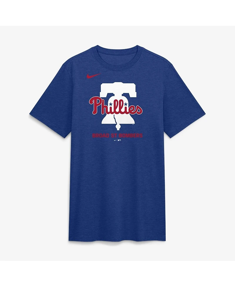 Nike Men's Royal Philadelphia Phillies Tri-Blend Logo T-Shirt