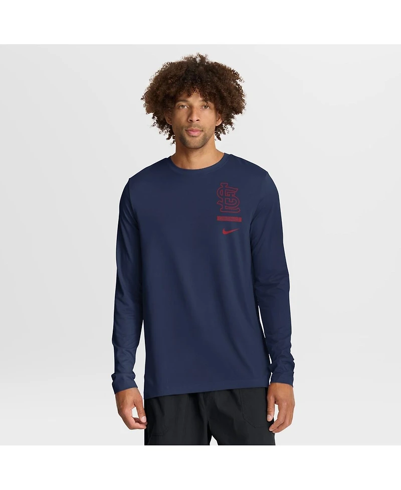 Nike Men's Navy St. Louis Cardinals 2-Hit Legend Dri-fit Long Sleeve T-Shirt