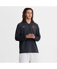 Nike Men's Navy Detroit Tigers Authentic Collection Dri-fit Raglan Half-Zip Pullover Sweatshirt
