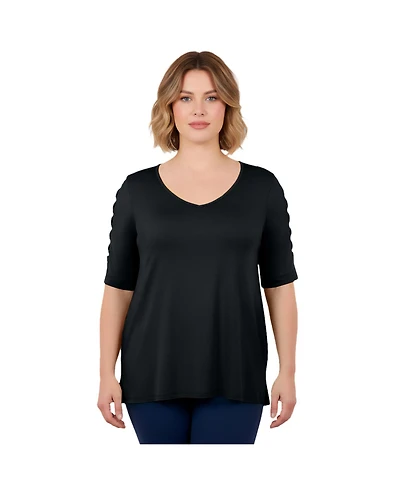 Avenue Women's Lattice Sleeve Tunic