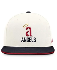 Nike Men's Cream/Navy California Angels Cooperstown Pro Dri-fit Snapback Hat