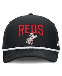 Nike Men's Black Cincinnati Reds Cooperstown Rise Adjustable Hat