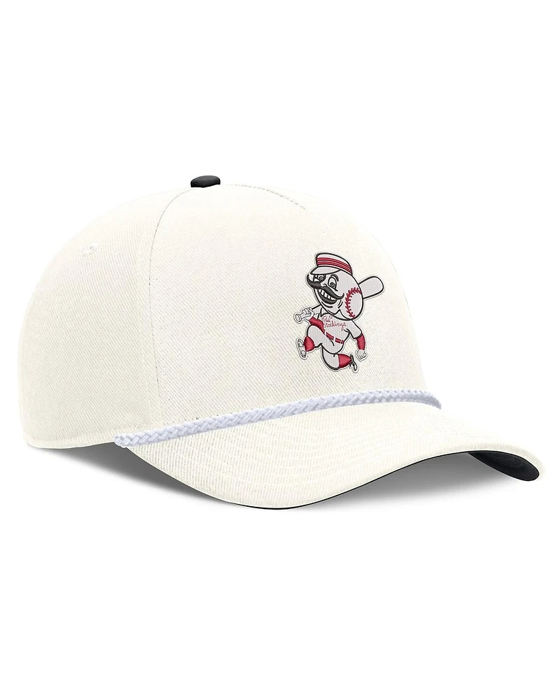 Nike Men's Cream Cincinnati Reds Cooperstown Rise Adjustable Hat
