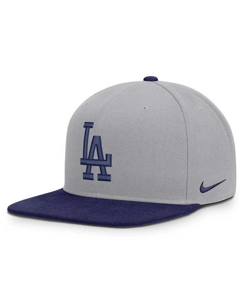 Nike Men's Gray/Royal Los Angeles Dodgers Primetime Pro Dri-fit Snapback Hat