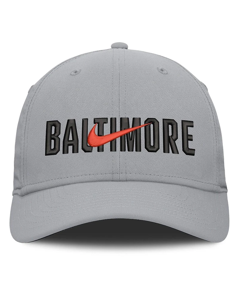 Nike Men's Gray Baltimore Orioles Primetime Rise Dri-fit Flex Hat