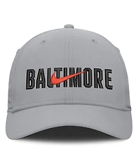 Nike Men's Gray Baltimore Orioles Primetime Rise Dri-fit Flex Hat