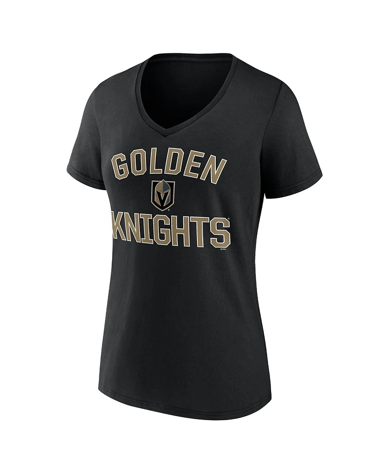 Logo Athletic Women's Black Vegas Golden Knights Arch Victory V-Neck T-Shirt