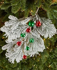 Holiday Lane Christmas Cheer Leaves with Ornaments Pick, Macy's Exclusive