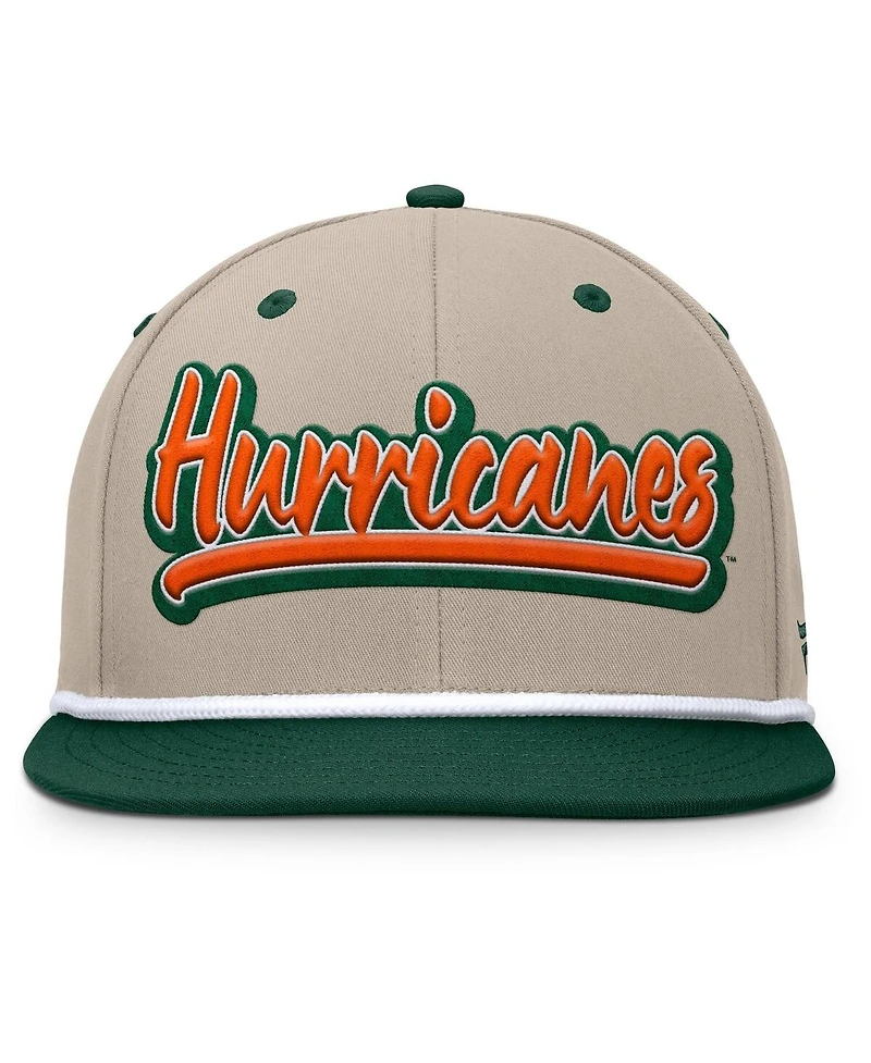 Fanatics Men's Khaki/Green Miami Hurricanes Colt Fitted Hat