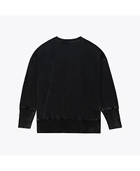 Mitchell & Ness Women's Black Seattle Seahawks Delineate Mineral Wash Crewneck Sweatshirt
