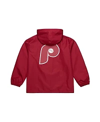 Mitchell & Ness Men's Red Philadelphia Phillies Full-Snap Hooded Coaches Jacket