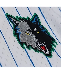 Mitchell & Ness Men's White Minnesota Timberwolves Head Coach Pinstripe Mesh Full-Button Baseball Jersey