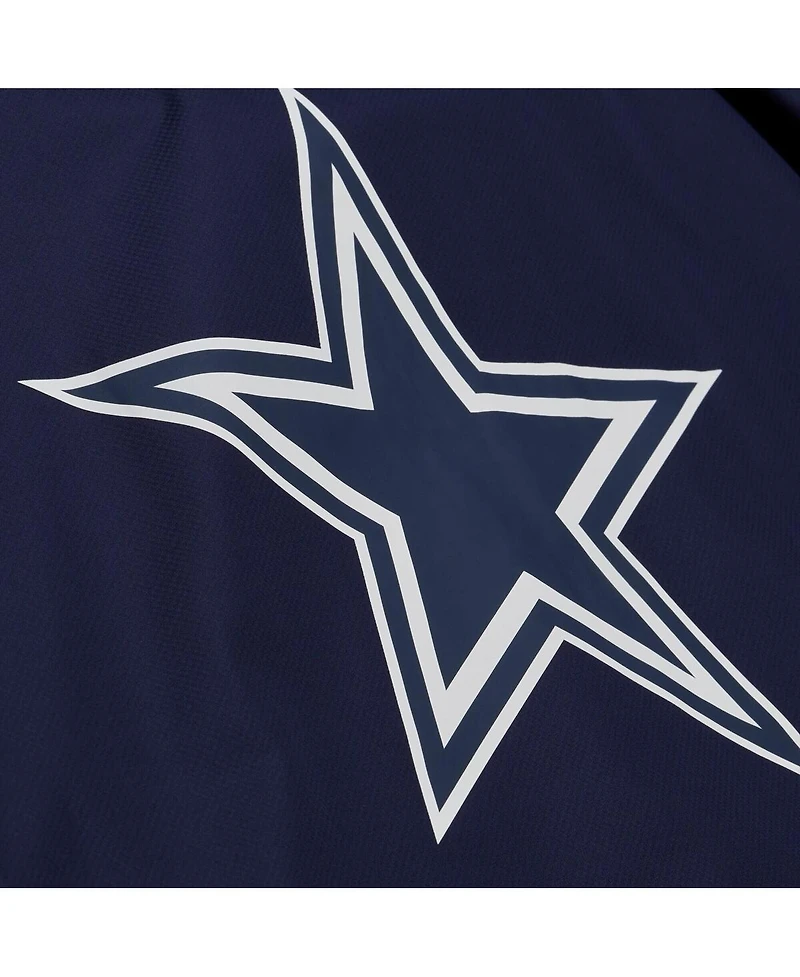 Mitchell & Ness Men's Navy Dallas Cowboys Full-Snap Hooded Coaches Jacket