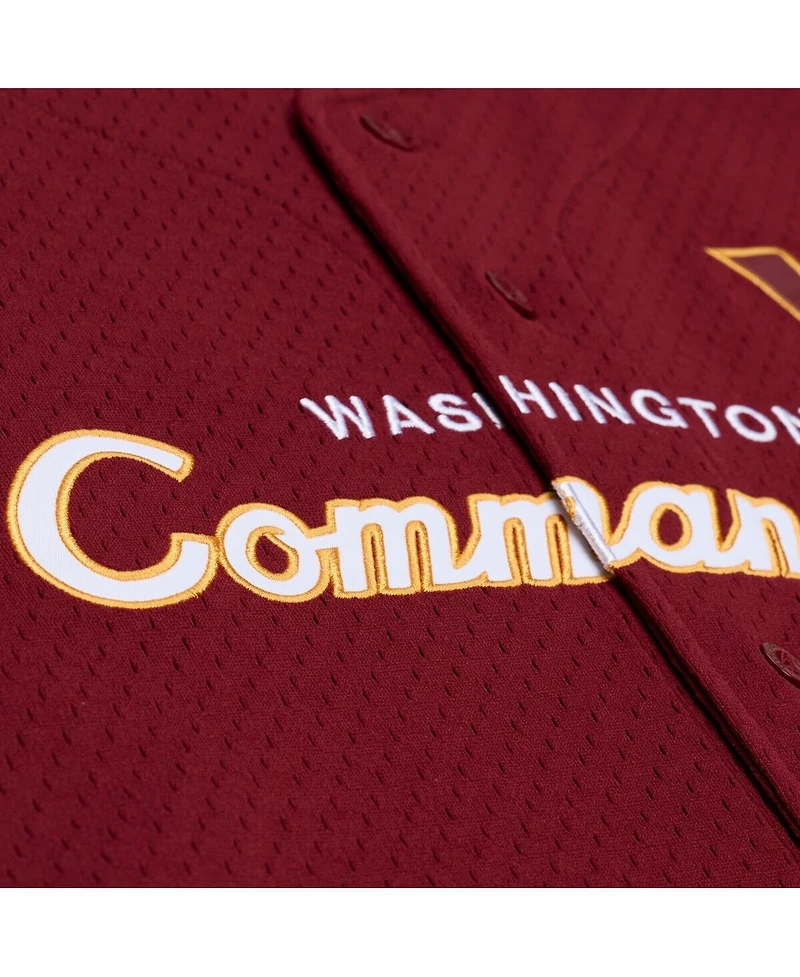 Mitchell & Ness Men's Burgundy Washington Commanders Head Coach Mesh Full-Button Fashion Jersey