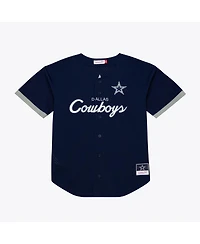 Mitchell & Ness Men's Navy Dallas Cowboys Head Coach Mesh Full-Button Fashion Jersey
